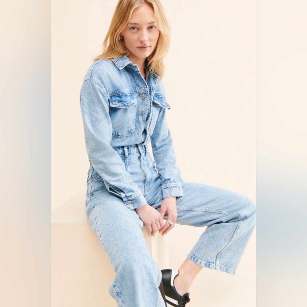 Free People Touch the Sky Denim Jumpsuit - Picture 4 of 15